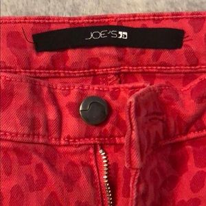JOE’s leopard red jean shorts